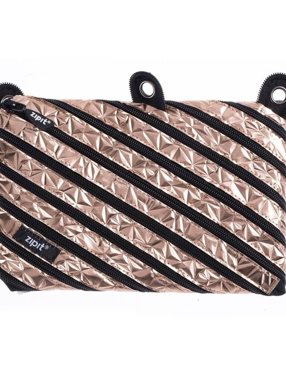 Zipit Metallic Gold 3 Ring Pouch Express Your Case Pens Pencils School Supplies